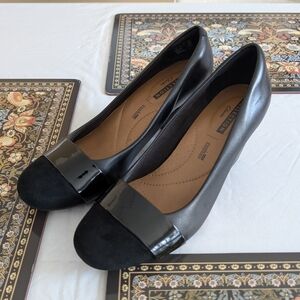 Clarks Black Leather Heels